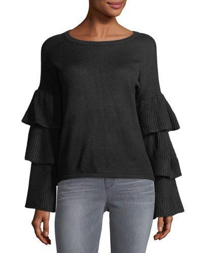 Tiered-sleeve Knit Pullover