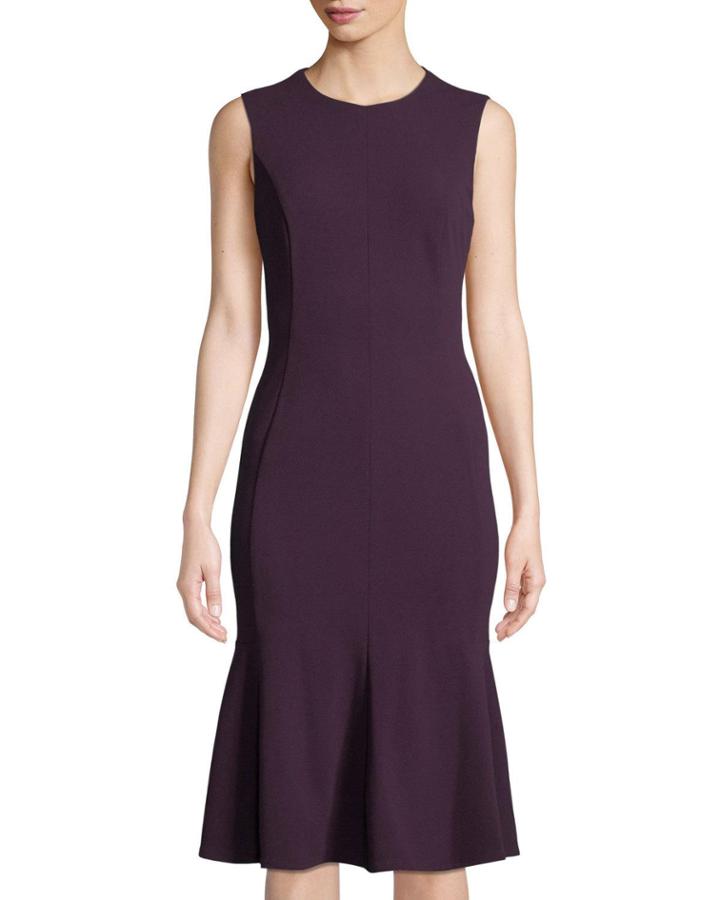Sleeveless Seamed Flounce-hem