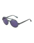 Morton Round Plastic Sunglasses, Gray