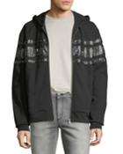Men's Grommet-detail Zip-front Hoodie