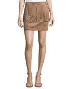 Mini Fringed Faux-suede