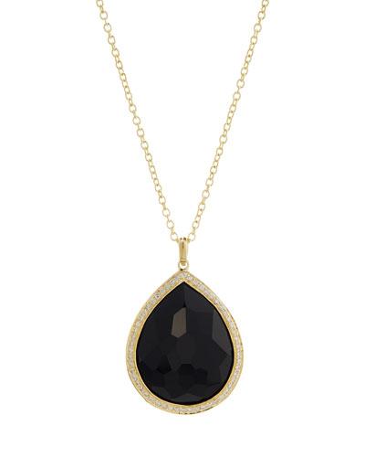 Rock Candy&reg; Onyx & Diamond Teardrop Pendant Necklace