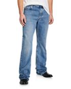 Men's Boot-cut Light-wash Denim Jeans