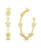 Gold-plated Inside-out Star Hoop Earrings
