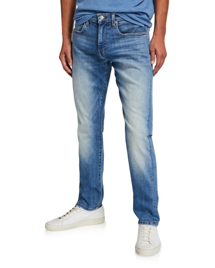 Men's Asher Fernwood Slim-fit Faded Selvedge Stretch Denim Jeans
