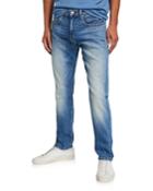 Men's Asher Fernwood Slim-fit Faded Selvedge Stretch Denim Jeans