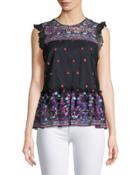 Marcy Embroidered Sleeveless Blouse