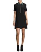 Short-sleeve Half-zip Silk