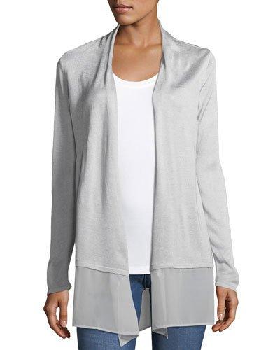 Chiffon-trim Cardigan