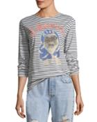 Striped Pug Printed Long-sleeve T-shirt