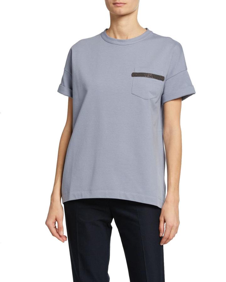 Short-sleeve Cotton Tee With Pocket