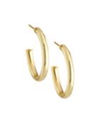 Tubular Hoop Earrings, Gold,