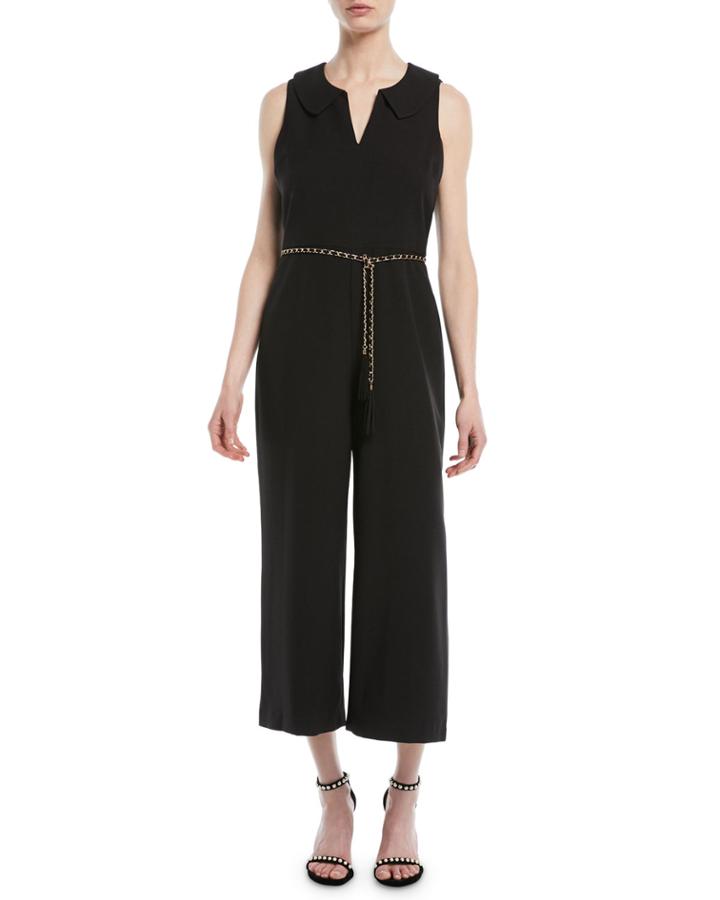 Collared Colutte-leg Jumpsuit