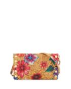 Pierce Floral-print Cork Clutch Bag