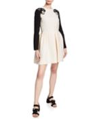 Statement-sleeve Fit-and-flare Dress