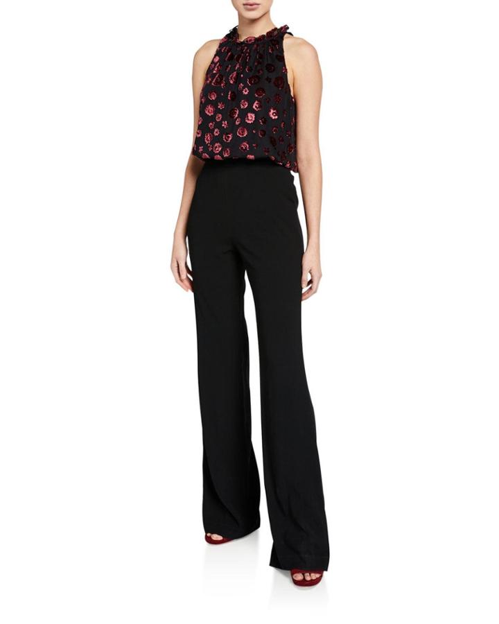 Leona Floral Burnout Sleeveless Jumpsuit