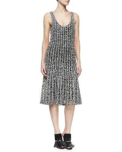 Open Crochet A-line Dress