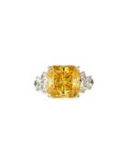 Square-cut Canary Cz Ring
