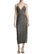 Tess V-neck Sleeveless Floral-lace Cocktail Dress
