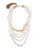 Five-row Statement Beaded Necklace