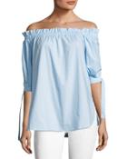 Off-the-shoulder Half-sleeve Top,