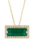 14k Green Onyx & Diamond East-west Necklace