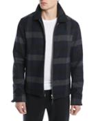Men's Wyatt Zip-front Mosaic Plaid Wool-blend Jacket