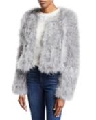 Feathered Cropped Jacket