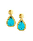 Russet Howlite Drop Earrings, Turquoise