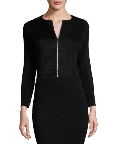 Stanna Cropped Zip-front Jacket, Black