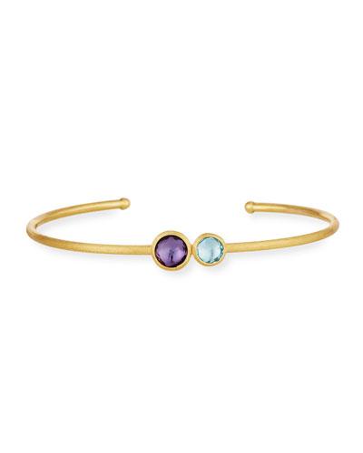 Jaipur 18k Two-stone Bangle Bracelet