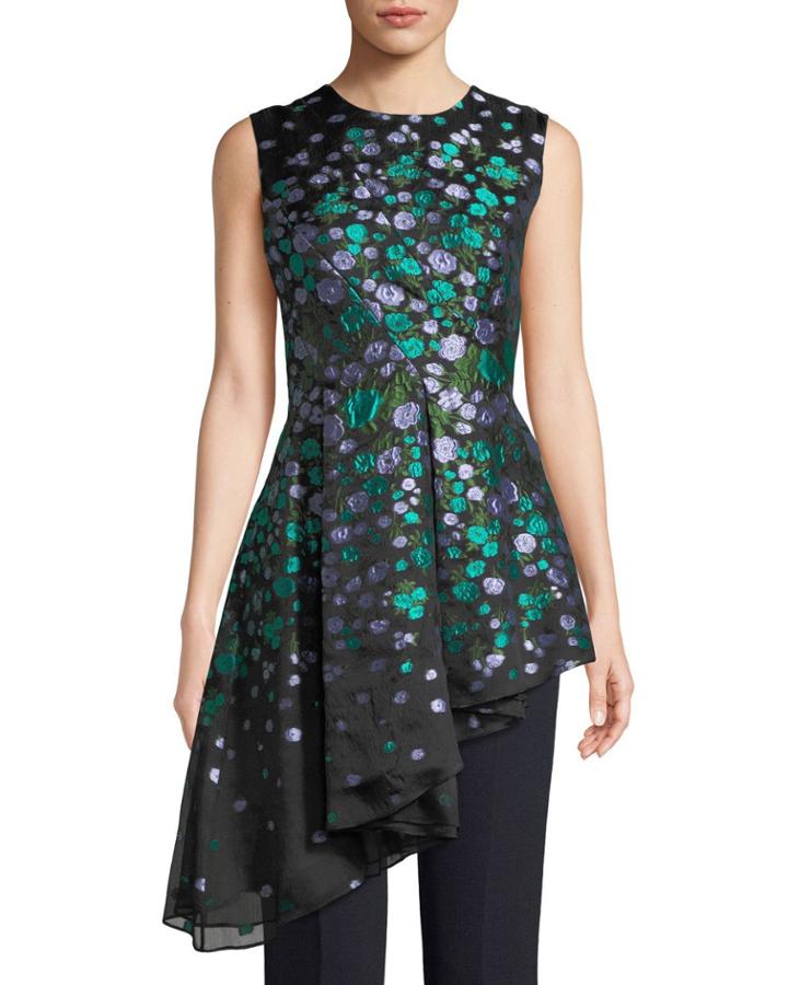 Sleeveless Seamed Asymmetric Top