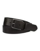 Leather Wrap Buckled Belt, Black