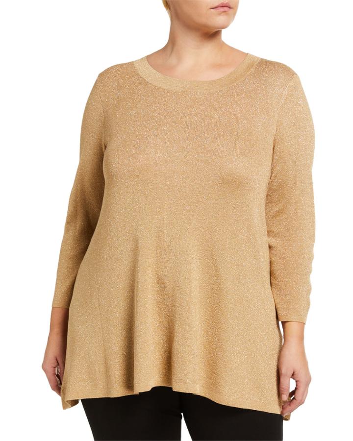 Plus Size Metallic Trapeze Top