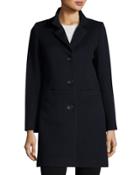 Wool-blend Long Coat, Navy