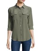 Silk Slim Signature Top, Dusty Olive
