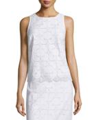 Sleeveless Lace Scalloped-hem Top