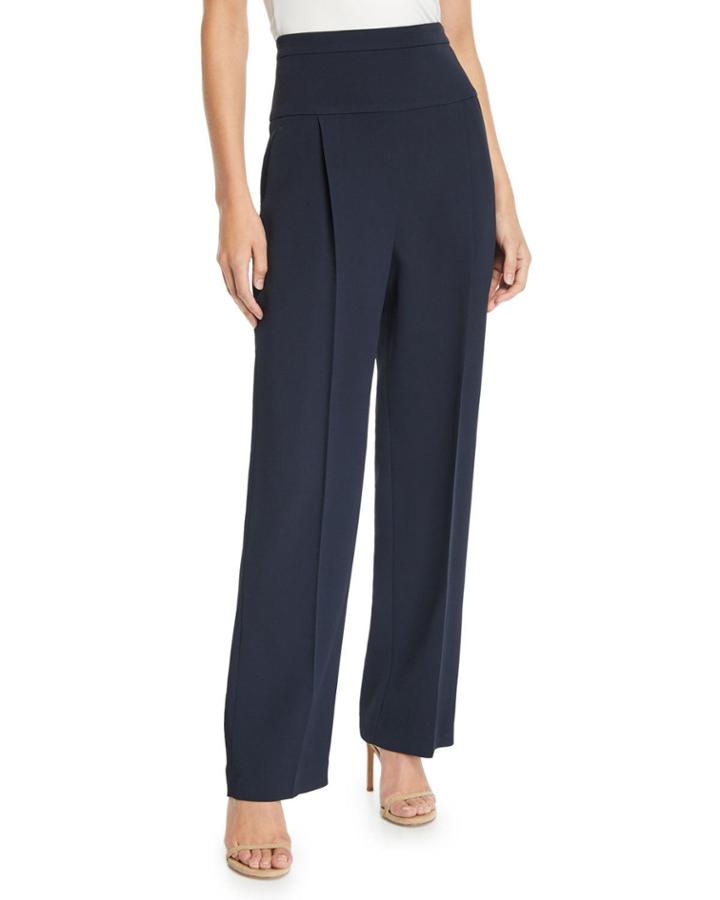 High-rise Silk Cady Crepe Pants