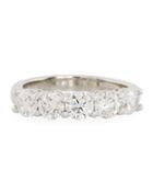 Platinum Band Ring W/ 5 Diamonds, 1.50tcw,