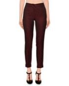 Ornamental-jacquard Side-stripe Cuffed Pants