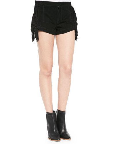 Willa Suede Short Shorts With Fringe