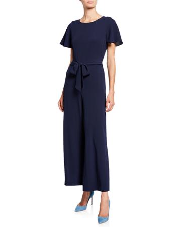 Wide-leg Sash Tie Jumpsuit