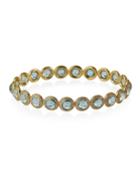 18k Lollipop Bangle In Blue Topaz With Diamond Pave