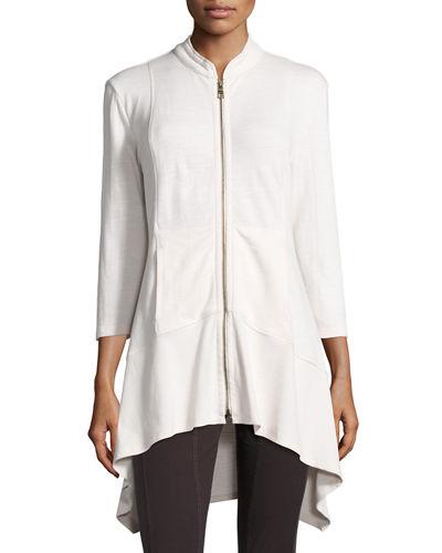 Cadie High-low Zip-up Jacket