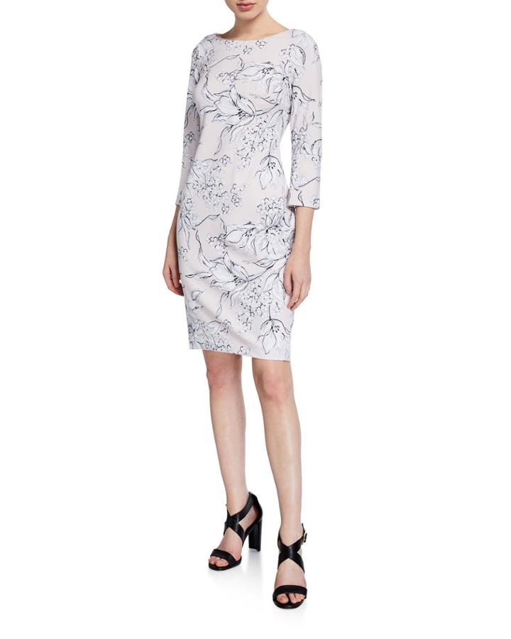 Sketch Floral Print 3/4-sleeve
