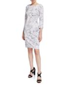 Sketch Floral Print 3/4-sleeve