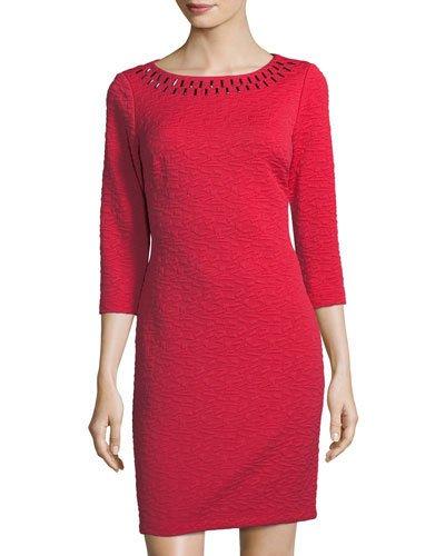 Textured Jacquard A-line Dress