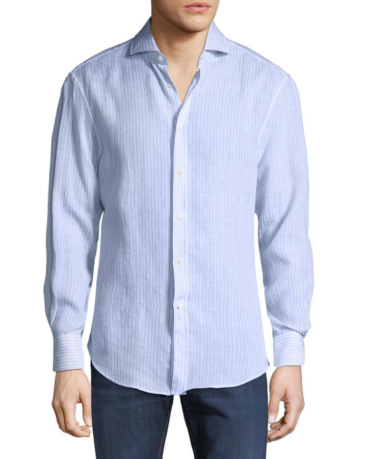 Slim-fit Striped Linen