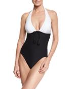 Colorblock Halter One-piece