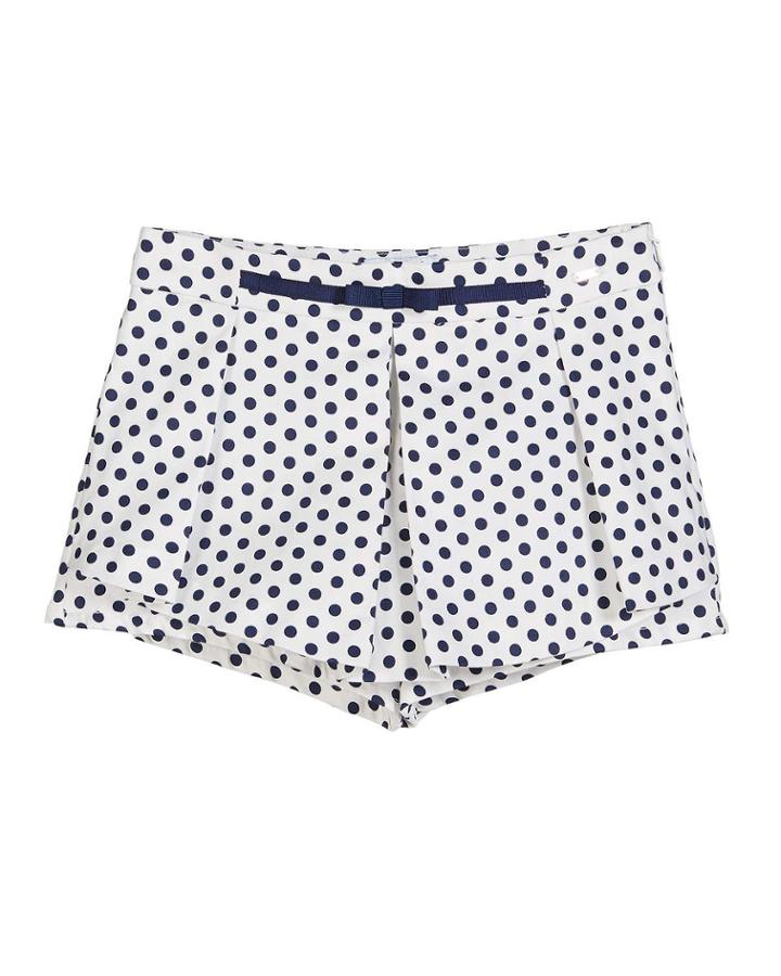 Pleated Polka-dot Skort,